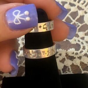 Hebrew wedding bands 925 Sterling Silver